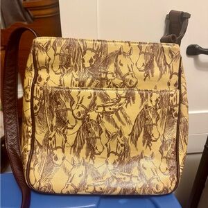 DONNA SHARP THOROUGHBRED CHLOE CROSS BODY BAG PURSE brown horse cute!
